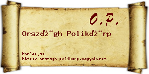Országh Polikárp névjegykártya