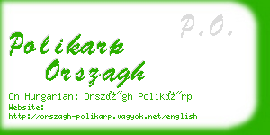 polikarp orszagh business card
